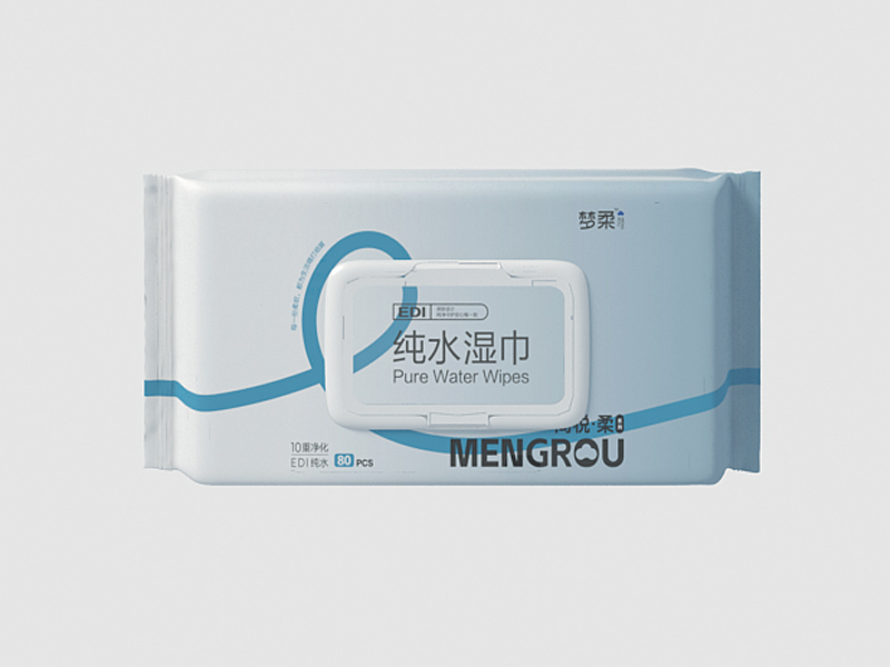 梦柔纯水湿巾（80抽带盖）产品包装图